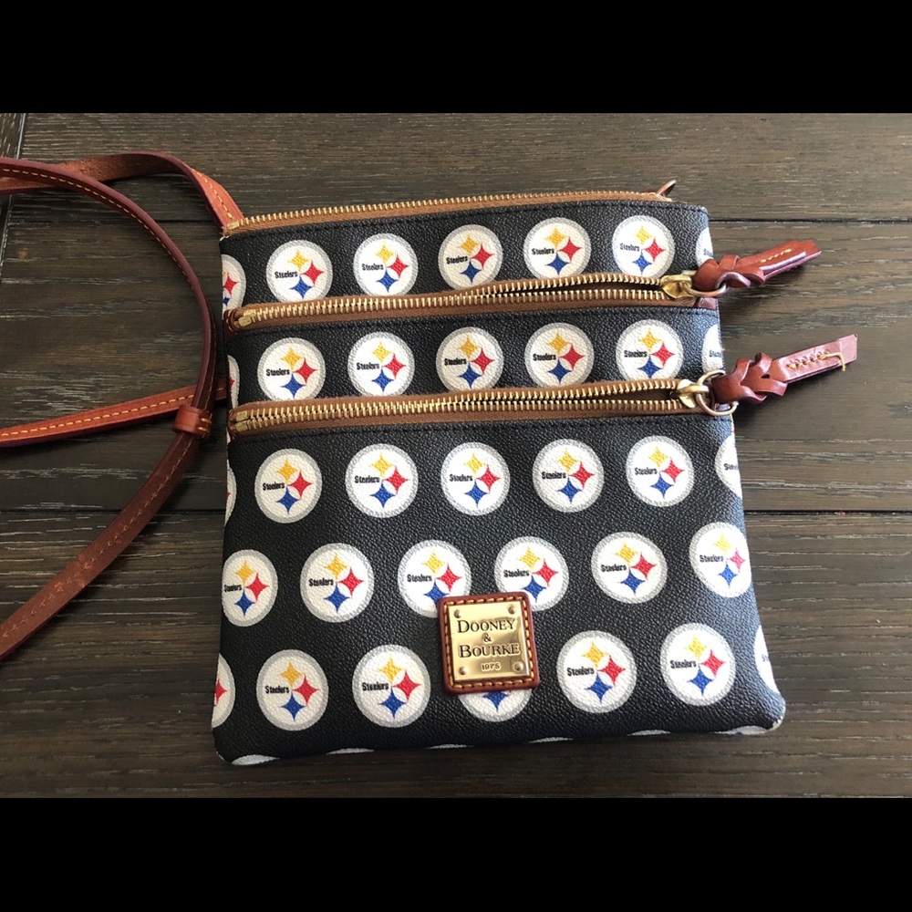 Steelers Triple Zip leather Crossbody
